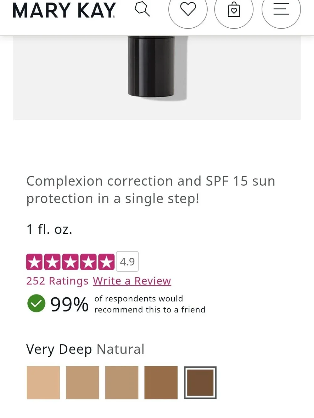 Mary Kay 🖤 Very Deep CC Cream SPF 15 –